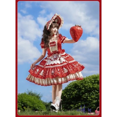 Mademoiselle Pearl Sanrio Hello Kitty Apple Themed Blouse JSKs and OP(Reservation/Full Payment Without Shipping)